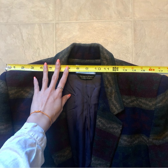 Vintage TRIBAL Sportswear Clover Pattern Wool Blend Blazer - Picture 8 of 9